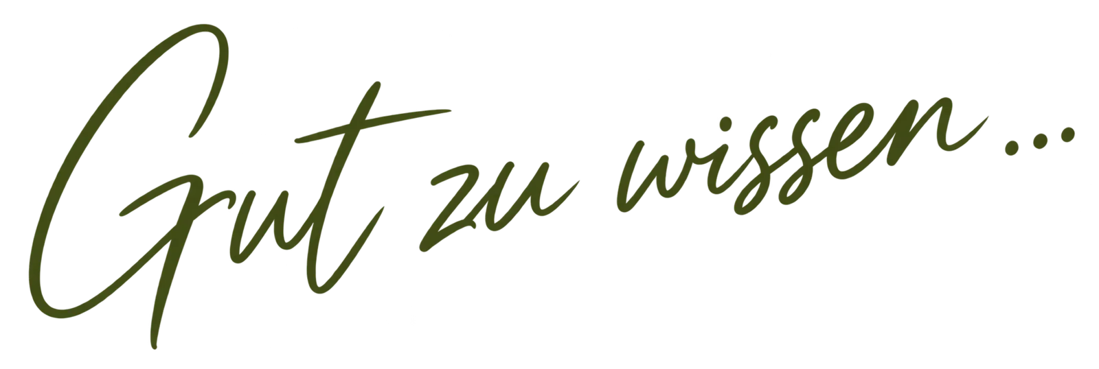 Gut zu wissen …