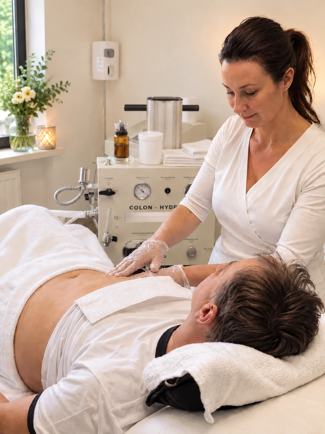 Colon-Hydro-Therapie mit begleitender Bauchmassage
