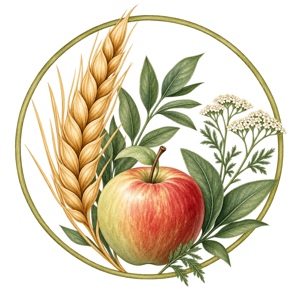 Ähre und Apfel als Symbol für Ernährung
