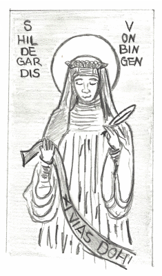 Eigene Zeichnung von Hildegard von Bingen